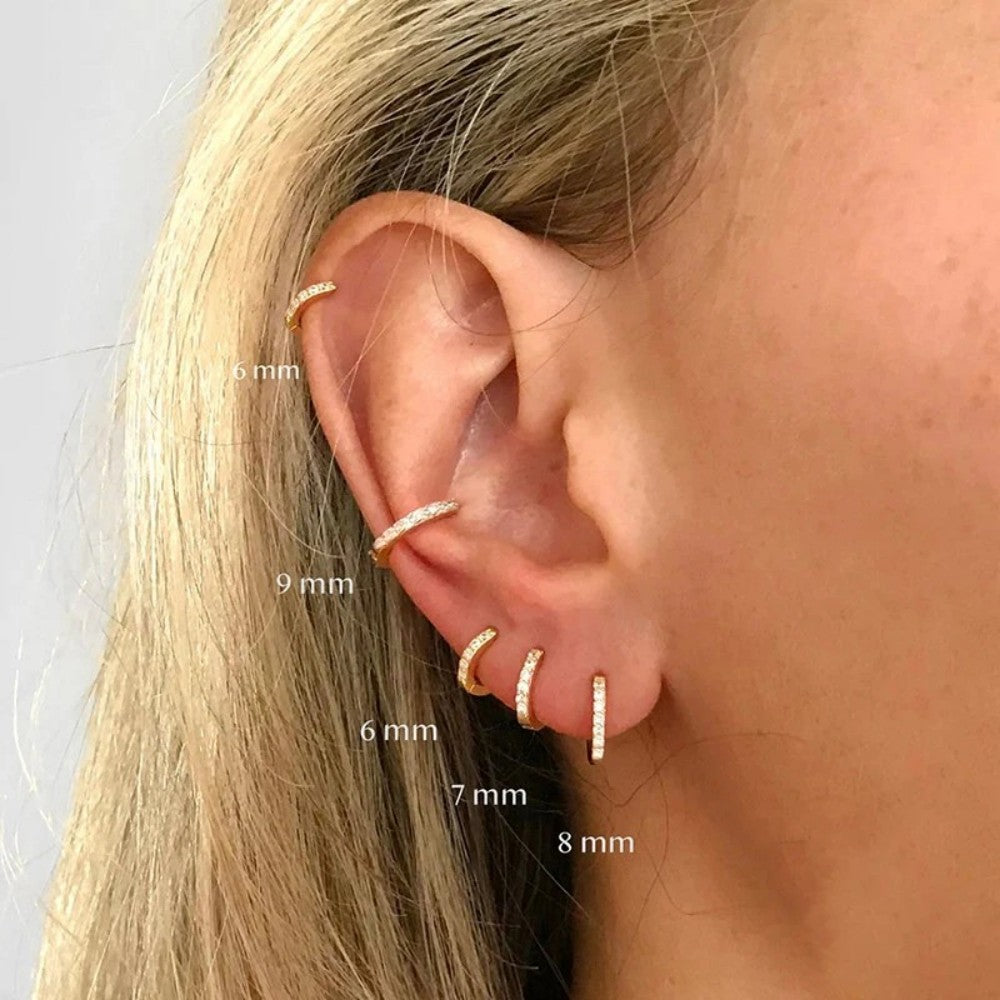 DELICATE PAVE HOOP EARRINGS S925