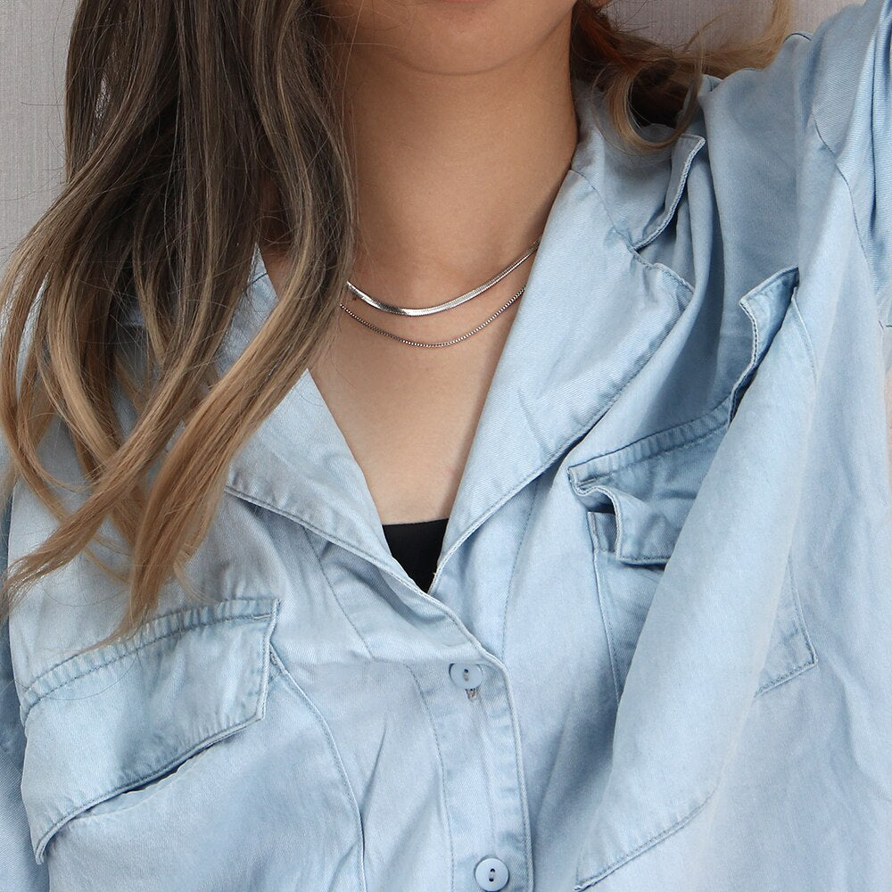 CLEO HERRINGBONE NECKLACE