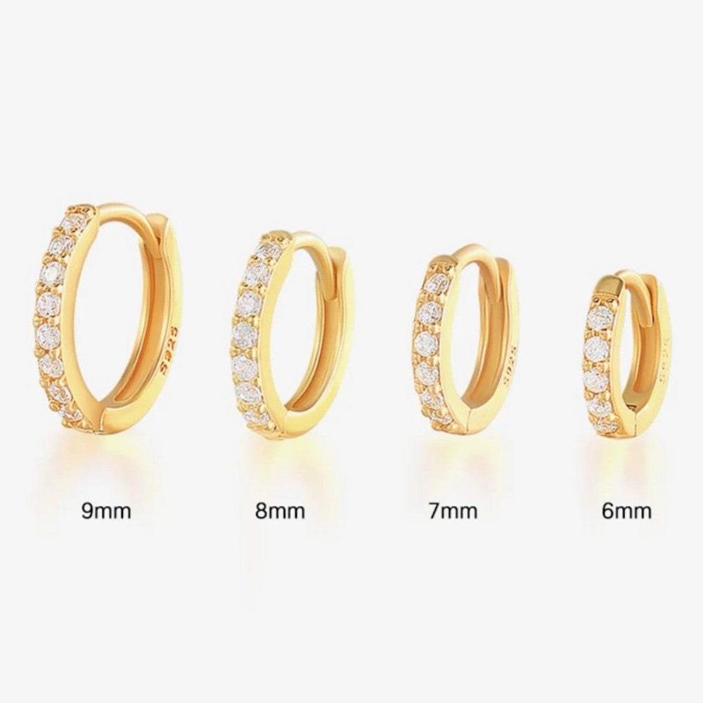 DELICATE PAVE HOOP EARRINGS S925