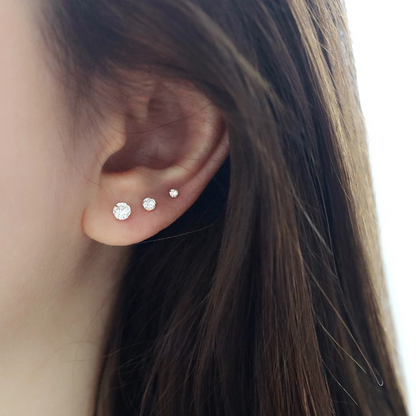 PAVE STUD EARRINGS S925