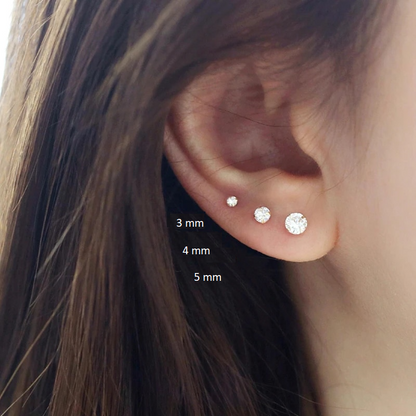 PAVE STUD EARRINGS S925