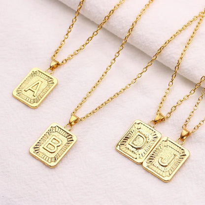 LEILA SQUARE LETTER PENDANT NECKLACE