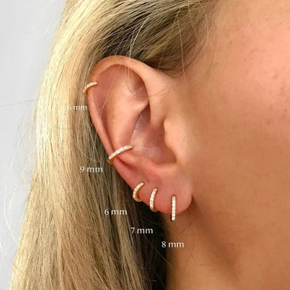 DELICATE PAVE HOOP EARRINGS S925