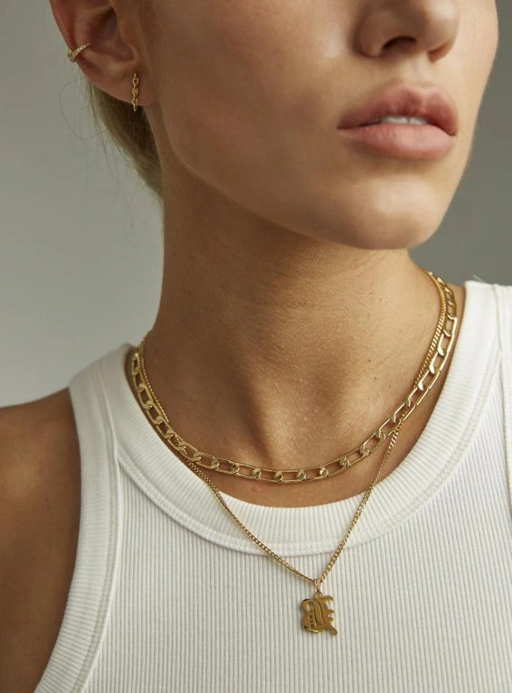 CAMILLE VINTAGE ENGLISH LETTER NECKLACE