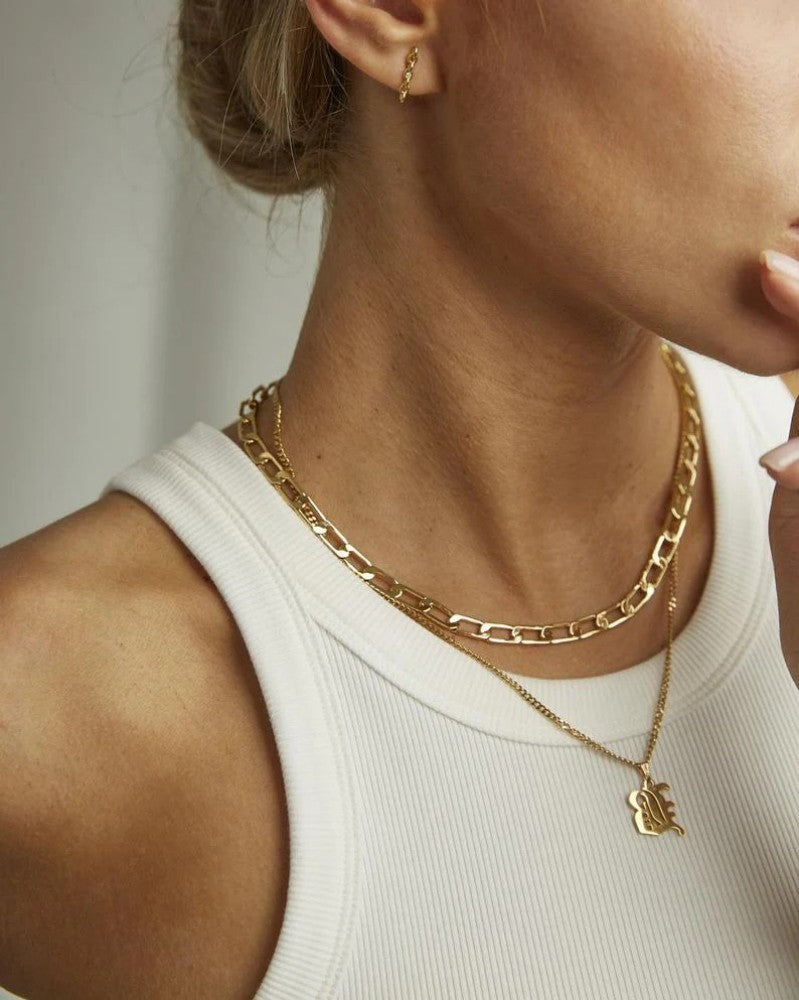 CAMILLE VINTAGE ENGLISH LETTER NECKLACE