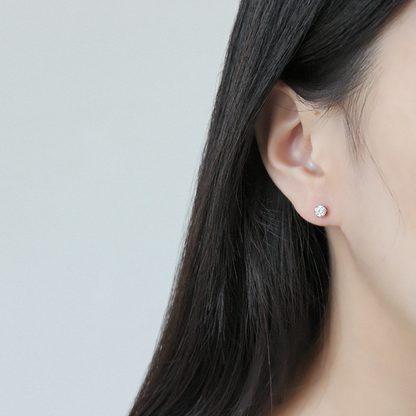 PAVE STUD EARRINGS S925