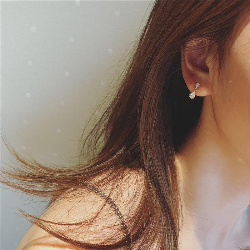 TEARDROP PAVE EARRINGS S925