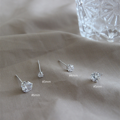 PAVE STUD EARRINGS S925