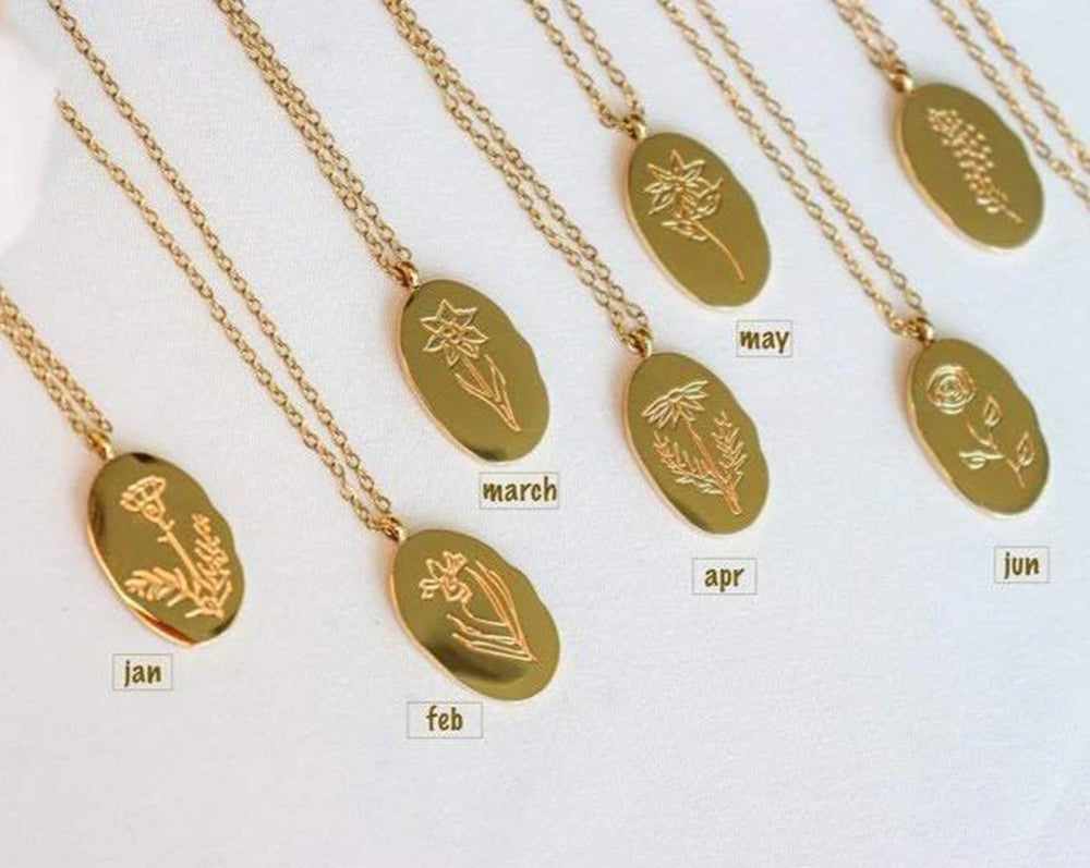 FLEUR OVAL COIN NECKLACE