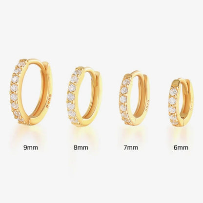 DELICATE PAVE HOOP EARRINGS S925