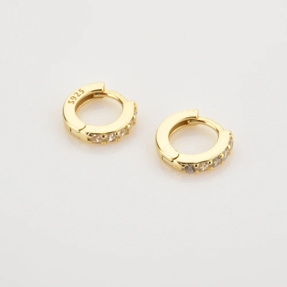DELICATE PAVE HOOP EARRINGS S925