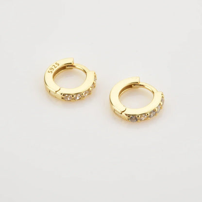 DELICATE PAVE HOOP EARRINGS S925