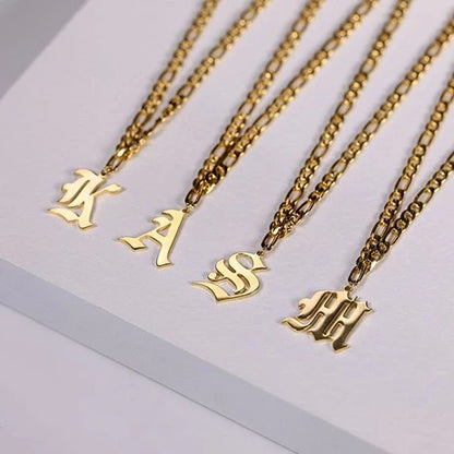 CAMILLE VINTAGE ENGLISH LETTER NECKLACE